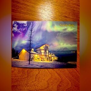 Postcard Vinyl North Pole Alaska Santa Claus House Northern Lights